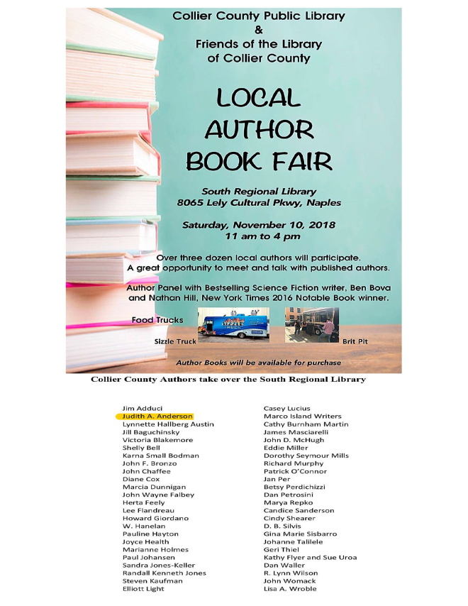 Collier County Authors Tak over the South Regional Library - Flyer - JAA